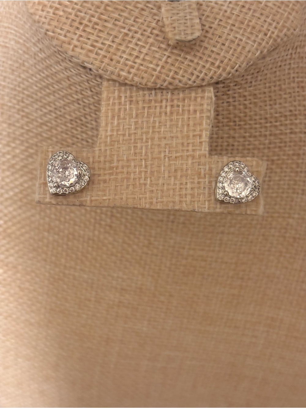 Heart Halo Cubic Zirconia Stud Earrings - Silver